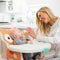 Grow-With-Me 4-in-1 kinderstoel, aanpasbare, ruimtebesparende babystoel, booster en peuterstoel, met herbruikbare onderzetter en vaatwasmachinebestendig dienblad, in vos-design