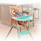 Grow-With-Me 4-in-1 kinderstoel, aanpasbare, ruimtebesparende babystoel, booster en peuterstoel, met herbruikbare onderzetter en vaatwasmachinebestendig dienblad, in vos-design