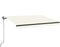 vidaXL - Luifel - handmatig - uittrekbaar - met - LED - 350x250 - cm - crèmekleurig