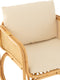 J-Line armstoel + kussen - rotan/textiel - naturel/wit