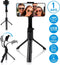 Grundig 2-in-1 Selfiestick en Mini Tripod - Gimbal Stabilisator - Selfie Stick en Statief met Afneembare Afstandsbediening - voor Vlogs, Selfies en Actie-beelden - Zwart
