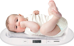 Grundig Babyweegschaal - Digitaal - 10 Gram Nauwkeurig - Max 20 Kilo - Tare-Functie - Wit