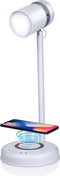 Grundig Bureaulamp Led 3-in-1 - Qi Technologie - Draadloze Telefoonoplader - Bluetooth Speaker - 4 Standen - Wit
