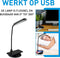Grundig Bureaulamp met Telefoonoplader - Draadloos - USB - LED - Flexibel buigbaar - Zwart
