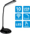 Grundig Bureaulamp met Telefoonoplader - Draadloos - USB - LED - Flexibel buigbaar - Zwart