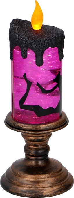 Grundig Halloween LED kaars – Incl. ronddraaiende glitter – Zwart, Paars