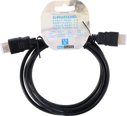 Grundig HDMI Kabel - 1.4 - Zwart - 1.5 Meter - 4K Resolutie - met Ethernet - (Ultra)HDTV - 3D - TV - PC - Laptop - Beamer - PS3 - PS4 - Xbox