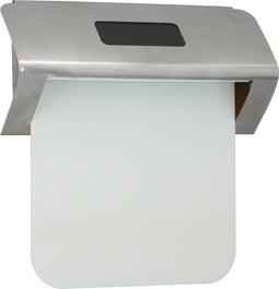 Grundig Huisnummerbord met Ledverlichting - Werkt op Zonneenergie - Wandbevestiging - Roestvrij Staal - Grijs/Transparant