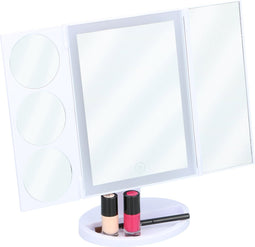 Grundig LED Make-Up Spiegel - 22 LEDS - Inclusief Kabel - Verschillende Vergrotingsspiegels - Inklapbaar