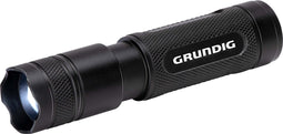 Grundig LED Zaklamp 50 Lumen - 1W - 65M Bereik - 3 Lichtstanden: Hoog, Laag, Pulserend - Zwart