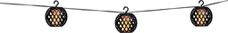 Grundig Lichtsnoer op Zonneenergie - Tuinverlichting 8 LED Lampionnen - 12 Lumen - LED met Vlammeneffect - Incl. Zonnepaneel - Batterijduur 8-6 Uur - Zwart