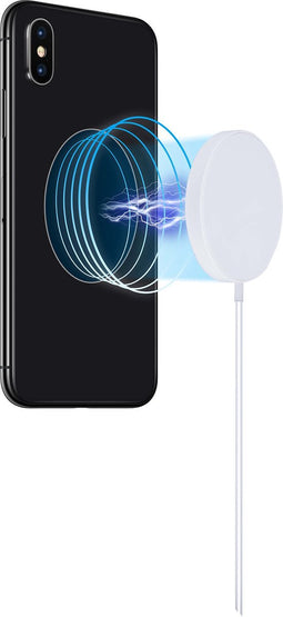 Grundig Magnetische Qi Oplader - 15W - Incl. USB-C Kabel 1 Meter - Beschermt tegen Overstroom - Compact Ontwerp - Wit