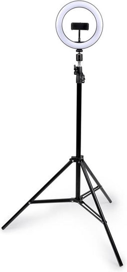 Grundig Ringlamp met Statief en Telefoonhouder - Verstelbaar tot 210cm - Geschikt voor TikTok en YouTube - 3 Lichtstanden