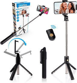 Grundig Selfie Stick en Statief voor Smartphone - Bluetooth - met Afstandsbediening - 120° Draaibaar