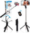 Grundig Selfie Stick en Tripod - Tripod voor Smartphone - met Bluetooth Afstandsbediening - Smartphones van 58 tot 100MM - Uitvouwbaar van 19 tot 70 CM - Kunststof - Zwart