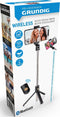 Grundig Selfie Stick en Tripod - Tripod voor Smartphone - met Bluetooth Afstandsbediening - Smartphones van 58 tot 100MM - Uitvouwbaar van 19 tot 70 CM - Kunststof - Zwart