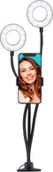 Grundig Selfie Studio Ringlamp - 2x Lampen - Selfie Lamp - Social Media en Vlogs - met Tafelklem - Flexibele Hals - USB