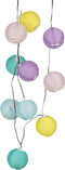Grundig Solar Lampionnenslinger - 240 CM 10 LEDS - Met Zonnepaneel - IP44 - Geel/Blauw/Paars