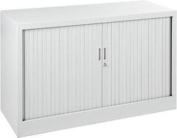 Stalen roldeurkast 69x120x43cm Wit met topblad Ahorn