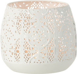 J-Line kaarshouder Oosters - metaal/glas - wit - medium