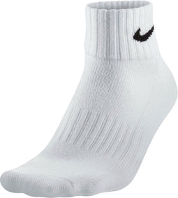 Nike Value Cotton Cushion Quarter Sportsokken - Maat 46 - Unisex - wit/zwart Maat 46-50