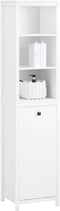 SoBuy BZR95-W - Badkamermeubel - Hoge Kast met Planken & Wasmand - Wit