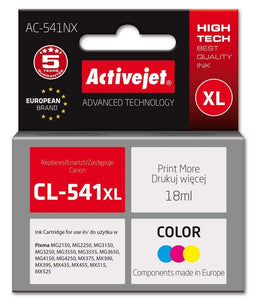 Activejet AC-541NX inkt voor Canon printer (vervanging Canon CL-541XL) Supreme, 18 ml, blauw, gee...