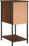 vidaXL - Nachtkastje - 32x42x70 - cm - bewerkt - hout - bruin - eikenkleur