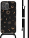 iMoshion Hoesje Geschikt voor iPhone 15 Pro Max Hoesje Met Koord - iMoshion Siliconen design hoesje met koord - Zwart / Sky Black