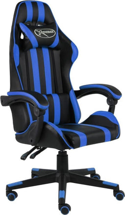 vidaXL - Racestoel - kunstleer - zwart - en - blauw