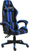 vidaXL - Racestoel - kunstleer - zwart - en - blauw