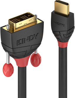 Lindy 36272 - HDMI naar DVI-D Adapterkabel - 2 m - Zwart