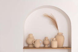 J-Line Vaas Rond Handvaten Porselein Beige Small