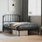vidaXL - Bedframe - met - hoofdbord - metaal - zwart - 107x203 - cm