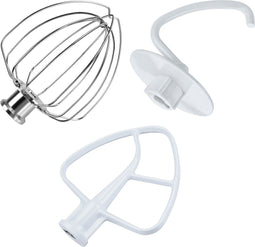 MMOBIEL K45 - 3-Delige Accessoireset voor KitchenAid 4,5-5 Quart - Aluminium Garde Platte Mixer Deeghaak (3 stuks)