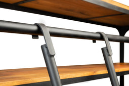 Boekenkast Met Ladder - Buffetkast Hout & Metaal Bruin - Rootsmann