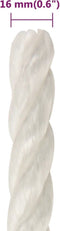 vidaXL - Werktouw - 16 - mm - 250 - m - polypropeen - wit