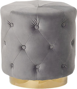 CARROLLTON - Poef - Grijs - 40 cm - Fluweel