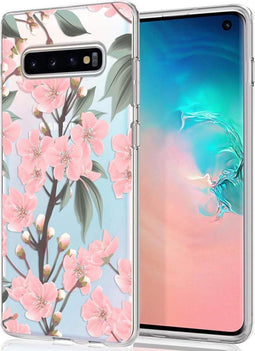 iMoshion Hoesje Geschikt voor Samsung Galaxy S10 Hoesje Siliconen - iMoshion Design hoesje - Roze / Transparant / Cherry Blossom