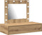 vidaXL - Wandkaptafel - met - LED-verlichting - in - Artisan - Eiken