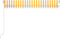vidaXL - Luifel - handmatig - uittrekbaar - met - LED - 400x300 - cm - geel - en - wit