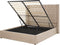 LUBBON - Bed met opbergruimte - Beige - 160 x 200 cm - Fluweel