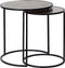 Atmooz - Bijzettafel Vigo (set van 2) - Rond - Binnen - Interieur -Goud Brons en zwart - Hoogte 45cm - Metaal