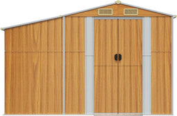 vidaXL - Tuinschuur - 277x279x179 - cm - gegalvaniseerd - staal - lichtbruin