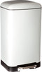 5Five Vuilnisemmer Metaal – Wit - 30l – geruisloos sluiten – brede voetpedaal