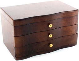 Items Sieradenladekastje - Sieradendoos - 2 lades met spiegel - Bruin - 27 x 18 x 16 cm