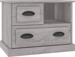 vidaXL - Nachtkastje - 60x39x45 - cm - grijs - sonoma - eikenkleurig