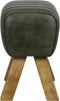 Light & Living Ramy - Kruk - Groen Leer - 42x35x46cm