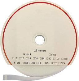FASTECH® T0101600000325 Klittenband Om vast te plakken Hotmelt Haakdeel (l x b) 25000 mm x 16 mm Wit 25 m