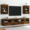 vidaXL - Tv-wandmeubels - met - LED - 2 - st - 40x30x60,5 - cm - gerookt - eikenkleurig